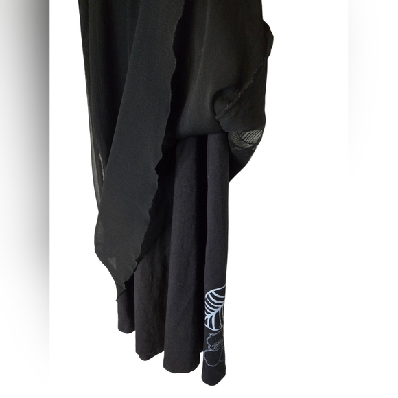 Roxy Black Floral Slip Dress L | Beach Cover Up | Vacation Cruise Resort Wear - Picture 3 of 6